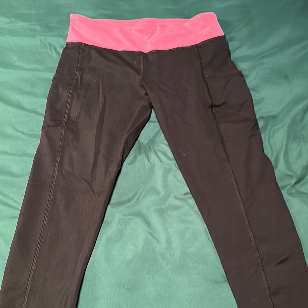 Pink and Black Yoga Leggings